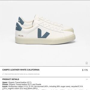 Veja campo white California leather Women’s sneakers size 7